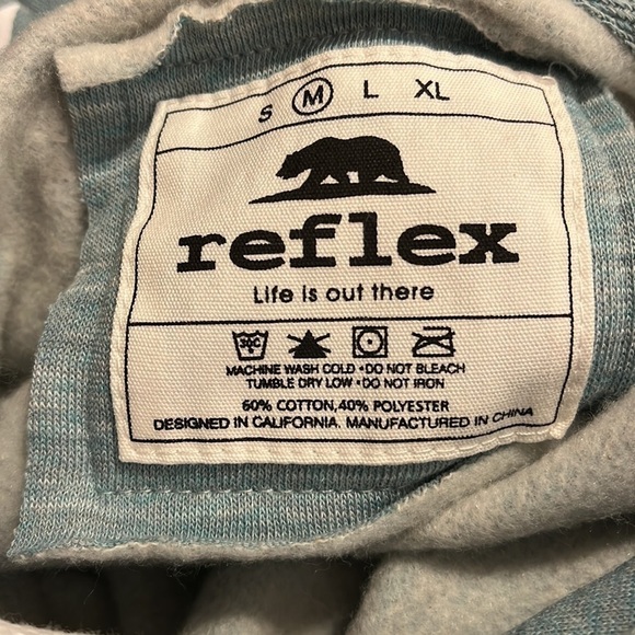 Reflex Blue/Green Heathered Hooded Sweatshirt Sz M NWOT - Picture 4 of 5